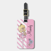 可愛いバレリーナガール – ピンク ラゲッジタグ (正面縦)