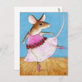 可愛いバレリーナマウス葉書 シーズンポストカード (正面/裏面)