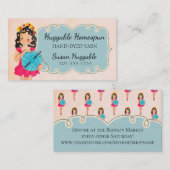 可愛いバレリーナ女の子クロシェ糸のフックボール 名刺 (正面/裏面)