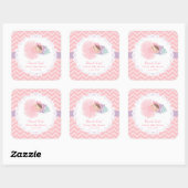 可愛いバレリーナ赤ちゃん女の子シャワーデコースティッカー スクエアシール (シート)