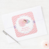 可愛いバレリーナ赤ちゃん女の子シャワーデコースティッカー スクエアシール (封筒)