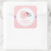 可愛いバレリーナ赤ちゃん女の子シャワーデコースティッカー スクエアシール (バッグ)