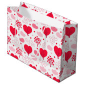 可愛いバレンタインの木の形ハートパターン ラージペーパーバッグ (正面アングル)