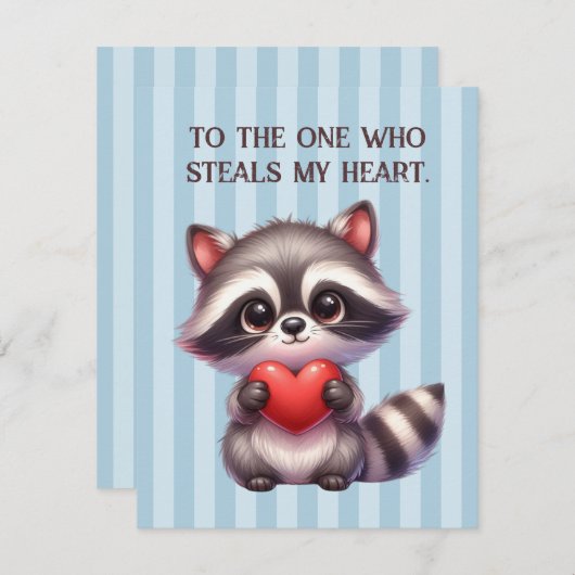 可愛いバレンタインデーハート保持 シーズンカード (正面/裏面)