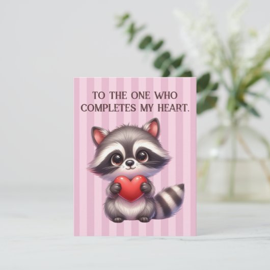 可愛いバレンタインデーハート保持 シーズンカード (スタンド正面)