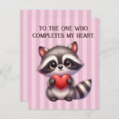 可愛いバレンタインデーハート保持 シーズンカード (正面/裏面)