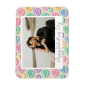 可愛いバレンタインデー「愛してる」ハートキャンディ写真 マグネット (縦)