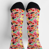 可愛いバレンタインピンクキャンディ&ハート ソックス (上部)