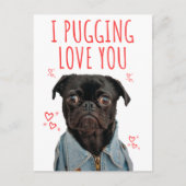 可愛いバレンタイン犬が大好きおもしろい ポストカード (正面)