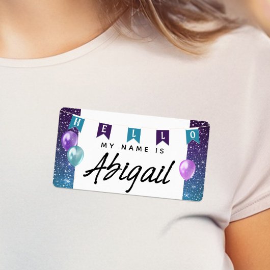 可愛いバンティング旗のバナーこんにちは私の名前はシール ラベル