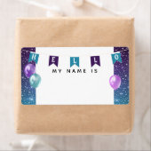 可愛いバンティング旗のバナーこんにちは私の名前はシール ラベル (インサイチュ)