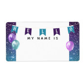 可愛いバンティング旗のバナーこんにちは私の名前はシール ラベル (正面)