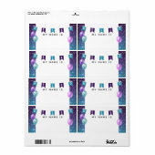 可愛いバンティング旗のバナーこんにちは私の名前はシール ラベル (フルシート)