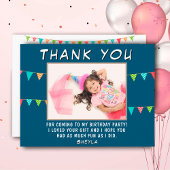 可愛いバンティング旗誕生日写真ありがとう ポストカード