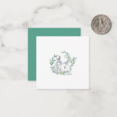 可愛いバンニーとローレルリースノートカード ノートカード (正面/裏面インサイチュ)