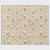 可愛いバンニー ラッピングペーパー (フラット)