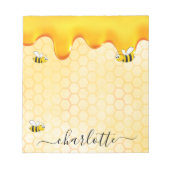 可愛いバンブルハチ蜂蜜のモノグラムを滴らせる蜂蜜 ノートパッド (正面)