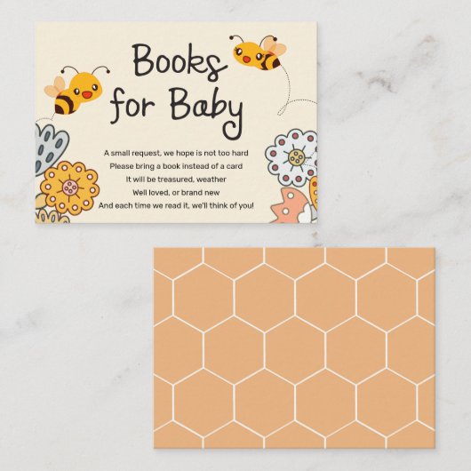 可愛いバンブルハチ赤ちゃんシャワーベビー エンクロージャーカード (正面/裏面)