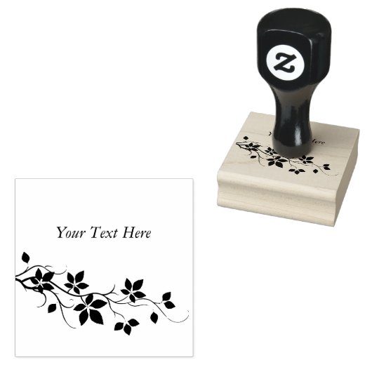 可愛いバージニアクリーパ離れーの文字を追加 ラバースタンプ (押印)