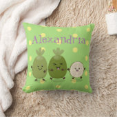 可愛いパイナップルグアバおもしろいfeijoa漫画 クッション (ブランケット)