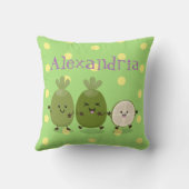 可愛いパイナップルグアバおもしろいfeijoa漫画 クッション (裏面)