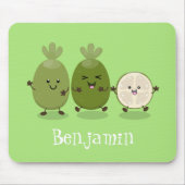 可愛いパイナップルグアバおもしろいfeijoa漫画 マウスパッド (正面)