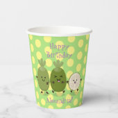 可愛いパイナップルグアバおもしろいfeijoa漫画 紙コップ (裏面)