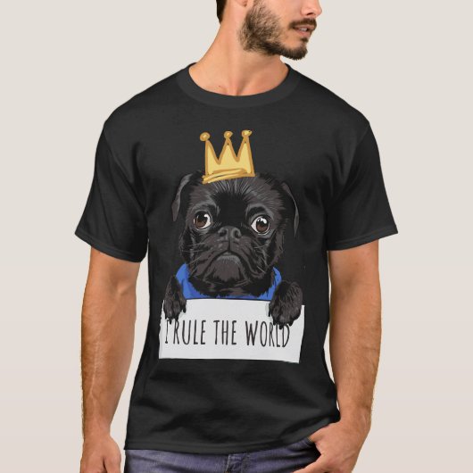 可愛いパグの王様 - 世界を支配するエッセンシャルTシャツ Tシャツ (正面)