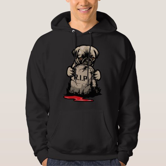 可愛いパグクラシック墓石Tシャツ950 パーカ (正面)