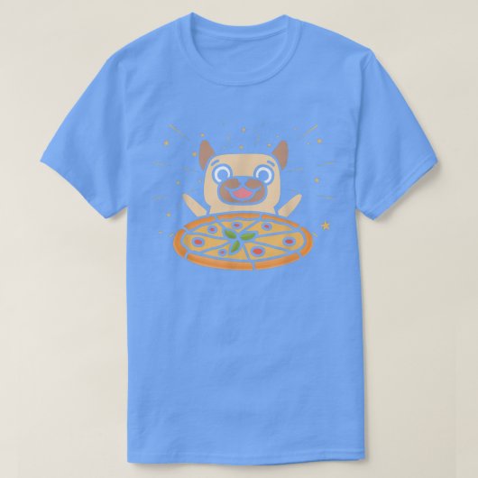 可愛いパググラフィックピザ好食べき食べイタリアン物P Tシャツ (デザイン正面)