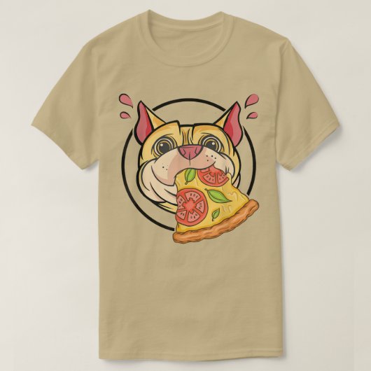 可愛いパググラフィックピザ好食べき食べイタリアン物P Tシャツ (デザイン正面)