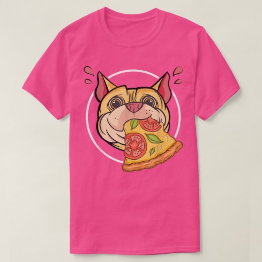 可愛いパググラフィックピザ好食べき食べイタリアン物P Tシャツ (デザイン正面)