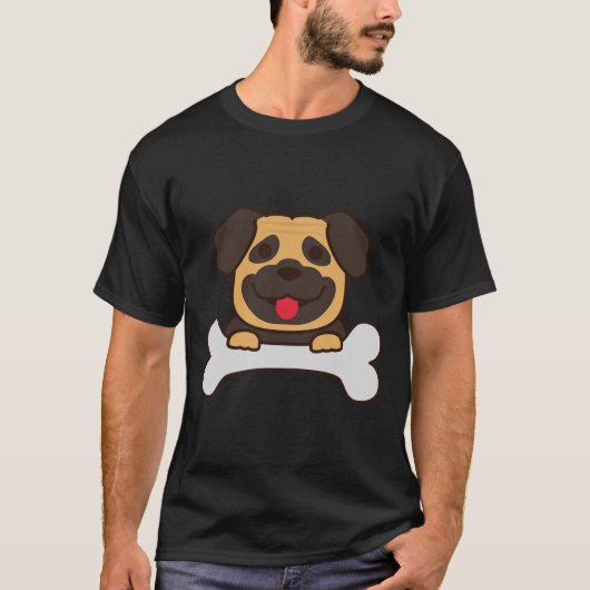 可愛いパグ持ちクラシック骨Tシャツ118 Tシャツ (正面)
