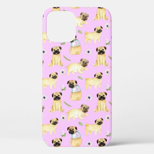 可愛いパグ犬お母さんピンク Case-Mate iPhoneケース (裏面)