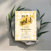 可愛いパステルオレンジギンガムベビーシャワー 招待状