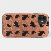 可愛いパステルオレンジバニーグリッター柄 Case-Mate iPhoneケース (裏面(横))