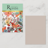 可愛いパステルカラーのピンクの花イヤリングディスプレイ 名刺 (正面/裏面)