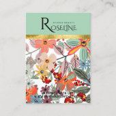 可愛いパステルカラーのピンクの花イヤリングディスプレイ 名刺 (正面)