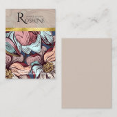 可愛いパステルカラーのピンクの花イヤリングディスプレイ 名刺 (正面/裏面)