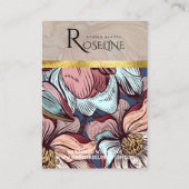 可愛いパステルカラーのピンクの花イヤリングディスプレイ 名刺 (正面)