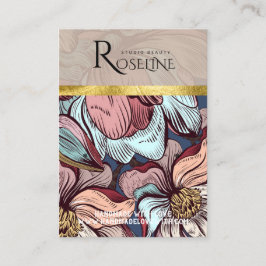 可愛いパステルカラーのピンクの花イヤリングディスプレイ 名刺