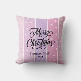 可愛いパステルカラーファミリーネームクリスマス クッション
