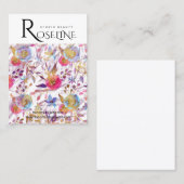 可愛いパステルカラー紫色の花イヤリングディスプレイ 名刺 (正面/裏面)