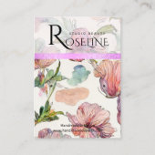 可愛いパステルカラー紫色の花イヤリングディスプレイ 名刺 (正面)