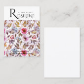 可愛いパステルカラー紫色の花イヤリングディスプレイ 名刺 (正面/裏面)