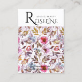 可愛いパステルカラー紫色の花イヤリングディスプレイ 名刺 (正面)