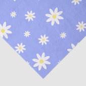 可愛いパステルガーリーブルーとホワイトのデイジー柄 薄葉紙 (詳細)