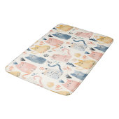 可愛いパステルキャットパターン バスマット (アングル)