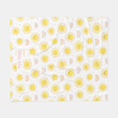 可愛いパステルサンシャイン、虹とハート フリースブランケット (正面(横))