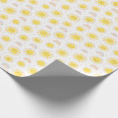 可愛いパステルサンシャイン、虹とハート ラッピングペーパー (角)